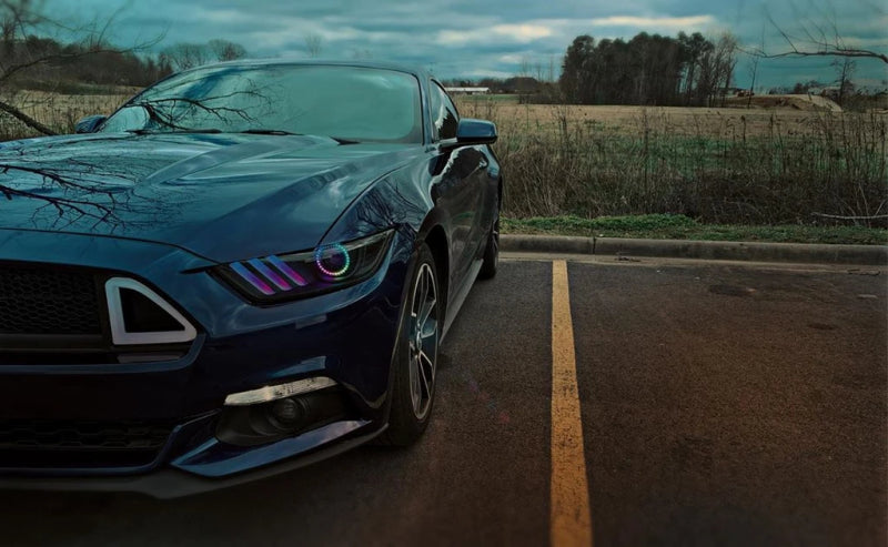 Oracle 15-17 Ford Mustang V6/GT/Shelby Dynamic DRL w/ Halo Kit - ColorSHIFT - Dynamic ORACLE Lighting Headlights