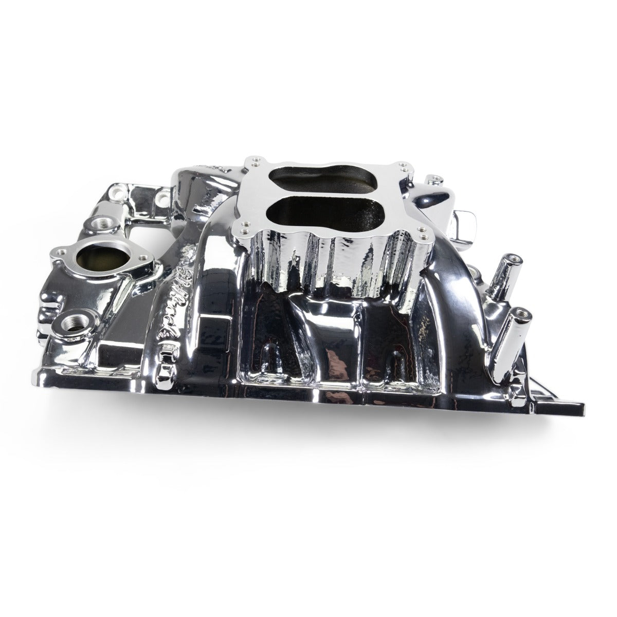 Performer RPM Pontiac 326-455 Intake Manifold, Chrome Plasma Finish