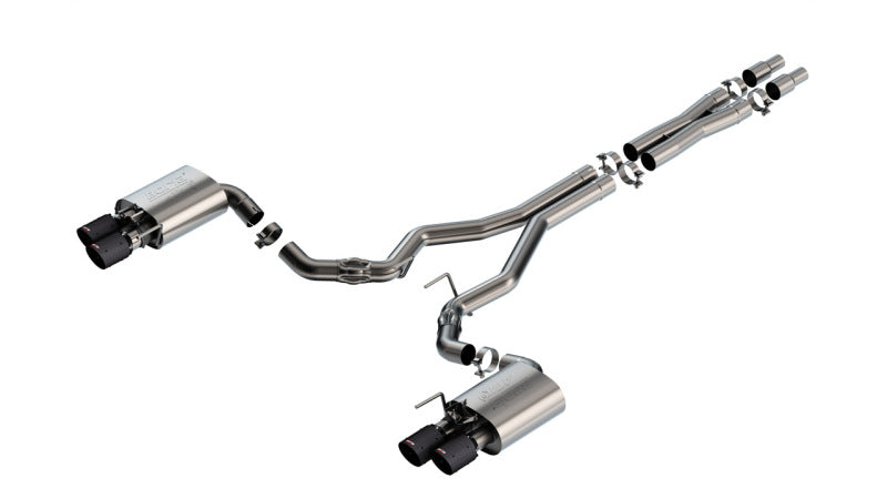 Borla 2024 Ford Mustang GT 5.0L V8 w/ Active Exhaust ATAK Cat-Back Exhaust System - Carbon Fiber Borla Catback