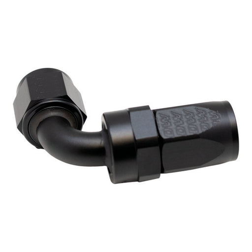 DeatschWerks 8AN Female Swivel 90-Degree Hose End CPE - Anodized Matte Black DeatschWerks Fittings
