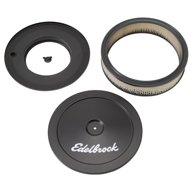 Edelbrock Air Cleaner Pro-Flo Series Round Steel Top Paper Element 10In Dia X 3 5In Black Edelbrock Air Filters - Universal Fit