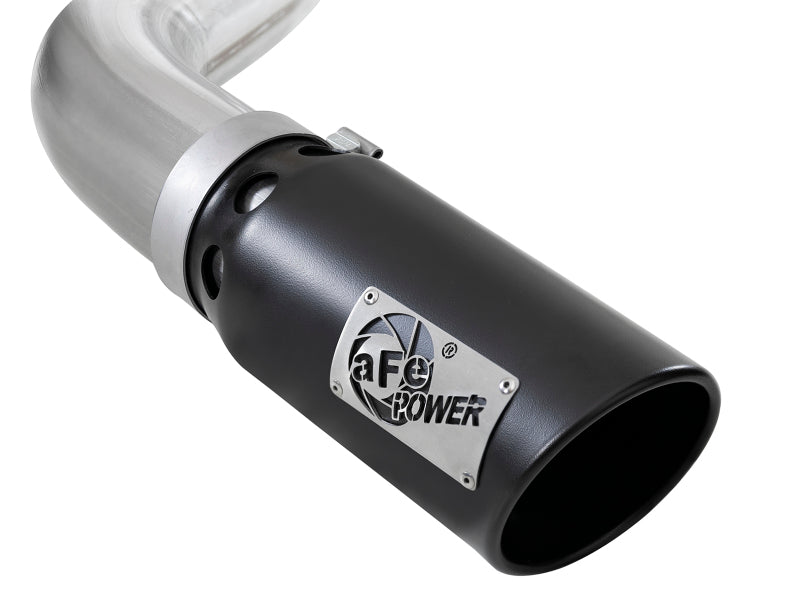 aFe Large Bore-HD 4in 409 SS DPF-Back Exh 18-19 Ford F-150 V6-3.0L (td) w/ Black Tip aFe DPF Back