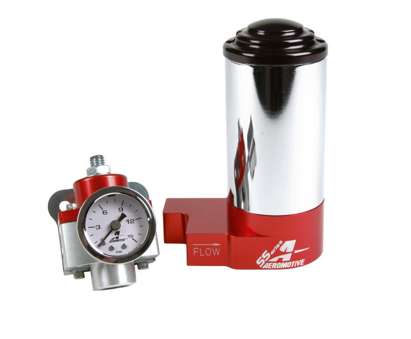 Aeromotive SS Carbureted Pump Reg Gauge Kit - AN Style Ports Aeromotive Gauges