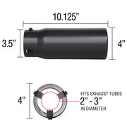Spectre Exhaust Tip 4in. Resonated - Black Spectre Tips
