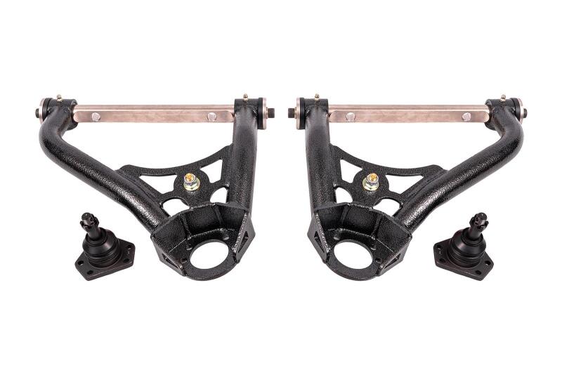 BMR 68-74 Chevrolet Nova Non-Adj. Upper A-Arms w/ STD. Ball Joint (Delrin) - Black Hammertone BMR Suspension Control Arms