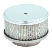 Spectre Air Cleaner 4in. x 2in. Chrome - Paper Spectre Air Filters - Universal Fit