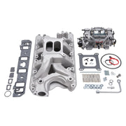 Edelbrock Manifold And Carb Kit Performer RPM Air-Gap Small Block Ford 351W Natural Finish Edelbrock Intake Manifolds
