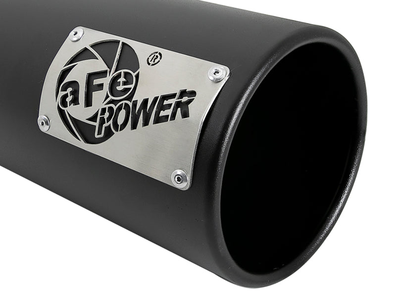 aFe SATURN 4S 4in SS Intercooled Exhaust Tip - Black 4in In x 5in Out x 12in L Bolt-On aFe Tips