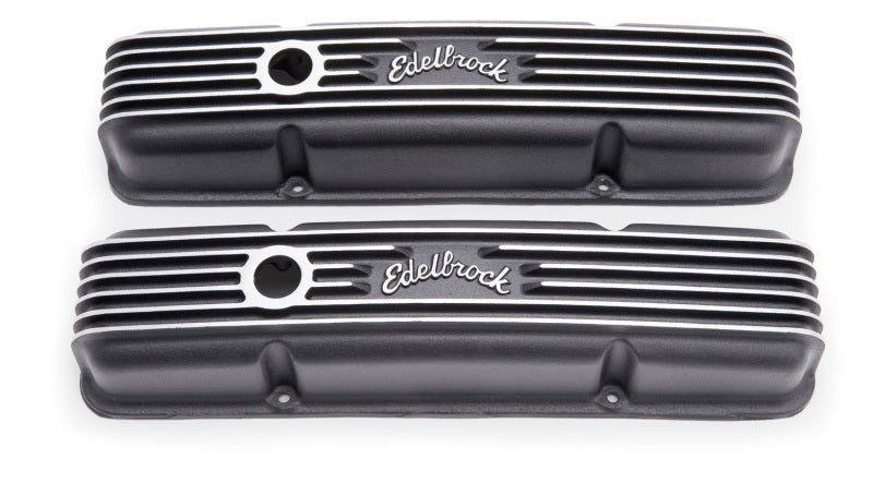 Edelbrock Valve Cover Classic Series Chevrolet 1959-1986 262-400 CI V8 Black Edelbrock Valve Covers