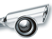 Borla 2.25in Inlet 4in Round Rolled Angle Cut Resonated x 13in Long Exhaust Tip Borla Tips