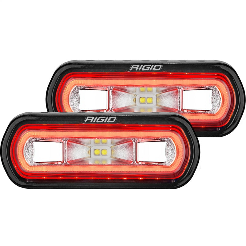 Rigid Industries SR-L Series Surface Mount LED Spreader Pair w/ Amber Halo - Universal Rigid Industries Light Bars & Cubes