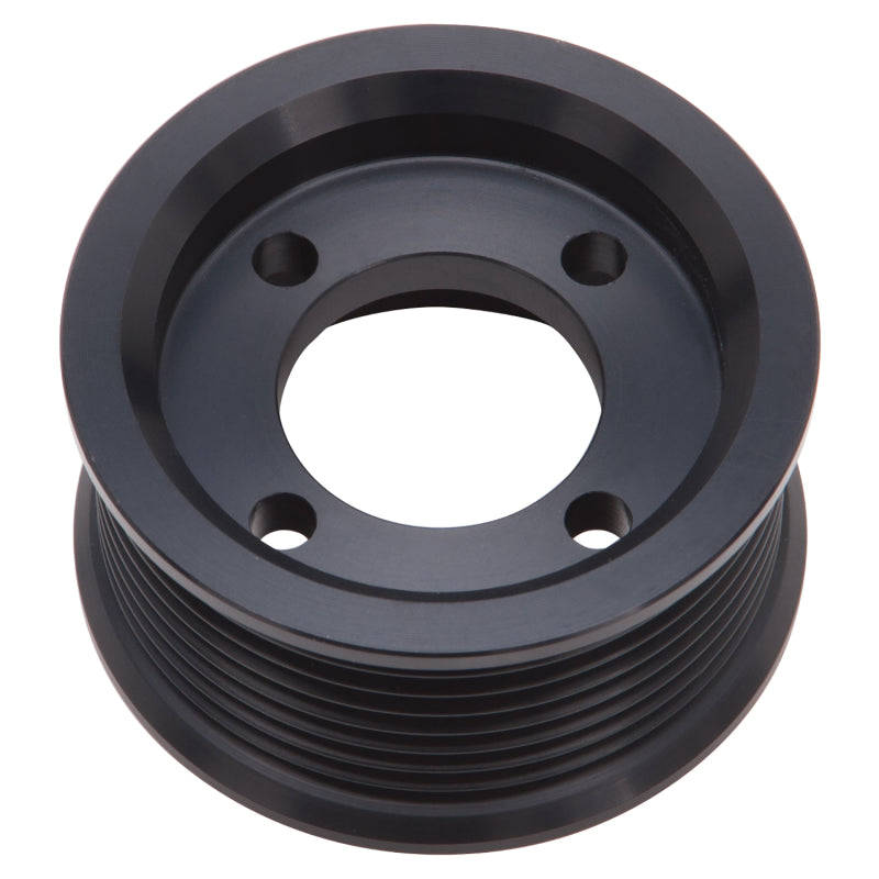 Edelbrock Pulley SC E_Force 2 75In 8 Rib Black Edelbrock Supercharger Pulleys