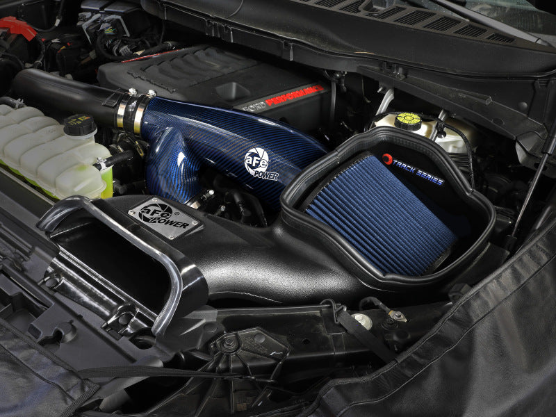 aFe 17-24 Ford F-150 Track Series Blue Kevlar Carbon Fiber C/A Intake System w/Black Pro 5R Filter aFe Cold Air Intakes