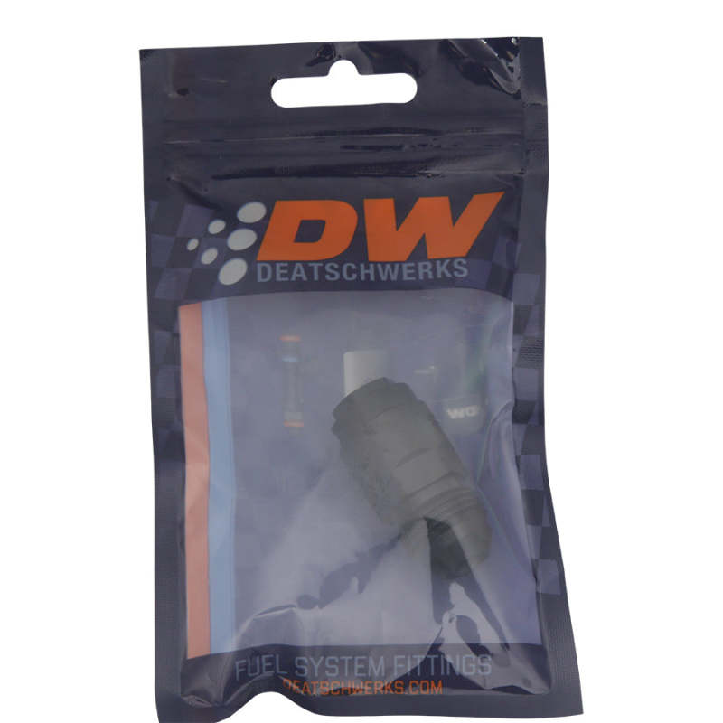 DeatschWerks 8AN Male Flare to 5/16in Female EFI Quick Connect Adapter - Anodized Matte Black DeatschWerks Fuel Components Misc