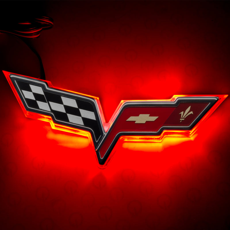 Oracle Chevrolet Corvette C6 Illuminated Emblem - Red ORACLE Lighting Light Accessories and Wiring