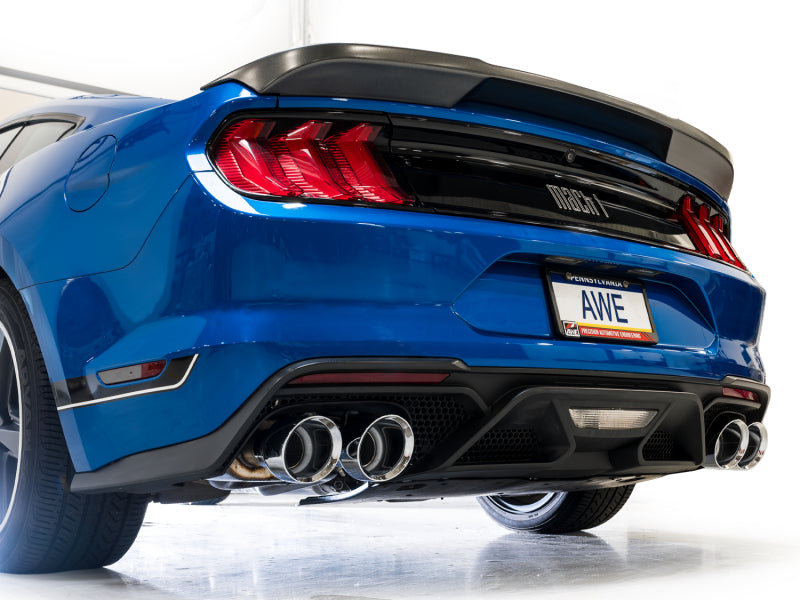 AWE Tuning 21-23 Ford Mustang Mach 1 SwitchPath Cat-Back Exhaust w/ Quad Chrome Silver Tips AWE Tuning Catback