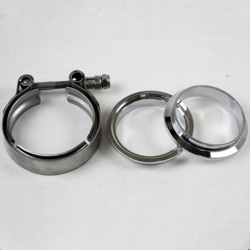 Granatelli 2.5in Mild Steel Mating Male to Female Flanges w/V-Band Clamp Granatelli Motor Sports Flanges