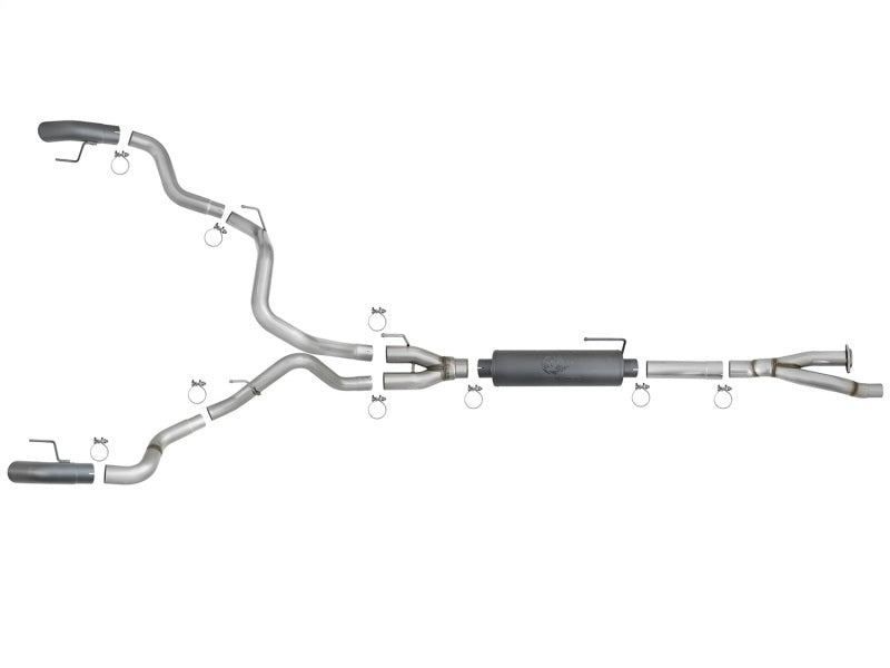 aFe MACH Force-Xp Cat-Back Exhaust w/Dual Hi-Tuck Tips Black 17-18 Ford F-150 Raptor V6-3.5L (tt) aFe Catback