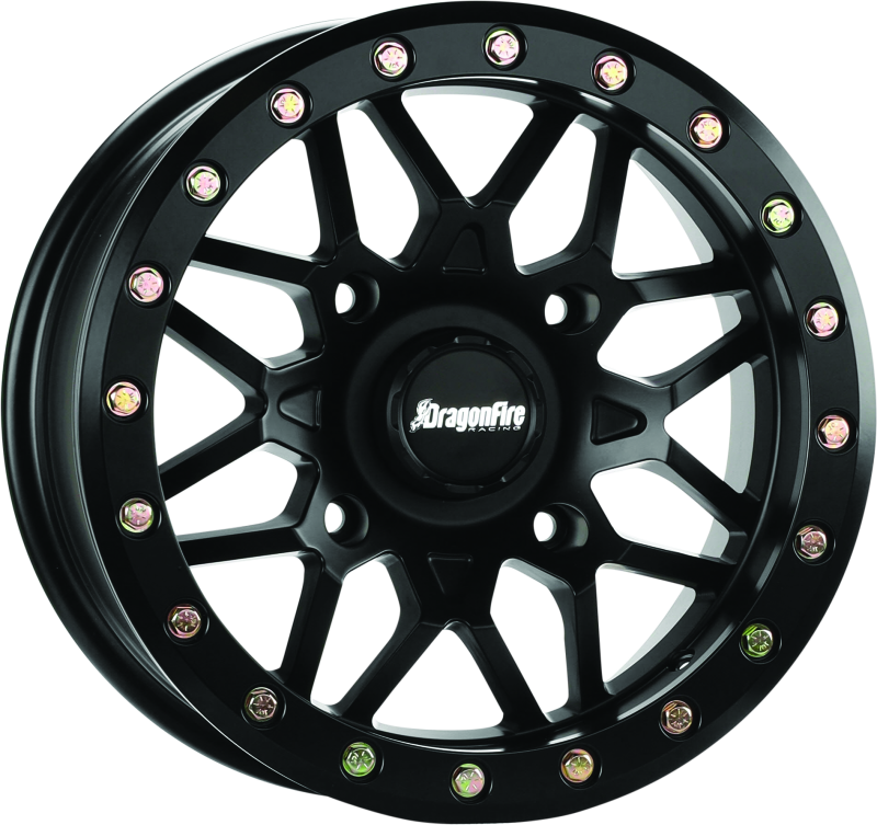 DragonFire Racing Typhon Wheel 15X10 4/137 5+5 +0 Machined Black DragonFire Racing Wheels - Cast