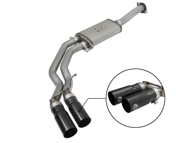 aFe Rebel Exhausts 3in SS Cat-Back 15-16 Ford F-150 EcoBoost V6 2.7/3.5L V8 5.0L w/ Black Tips aFe Catback