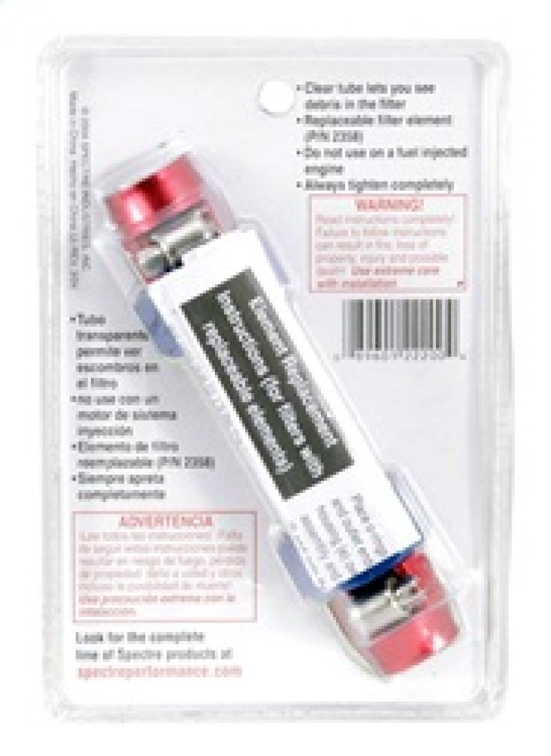 Spectre Pro-Plumbing Fuel Filter 3/8in. - Red/Blue Spectre Fuel Filters