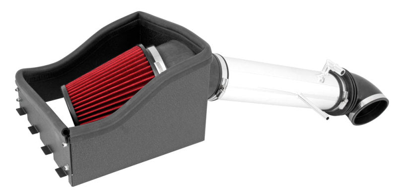 Spectre 11-14 Ford F150 V8-5.0L F/I Air Intake Kit - Polished w/Red Filter Spectre Cold Air Intakes