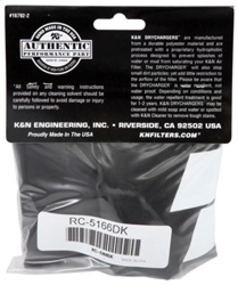 K&N Round Tapered Drycharger Air Filter Wrap 8in B ID x 6.625in T ID x 10.5in H K&N Engineering Pre-Filters