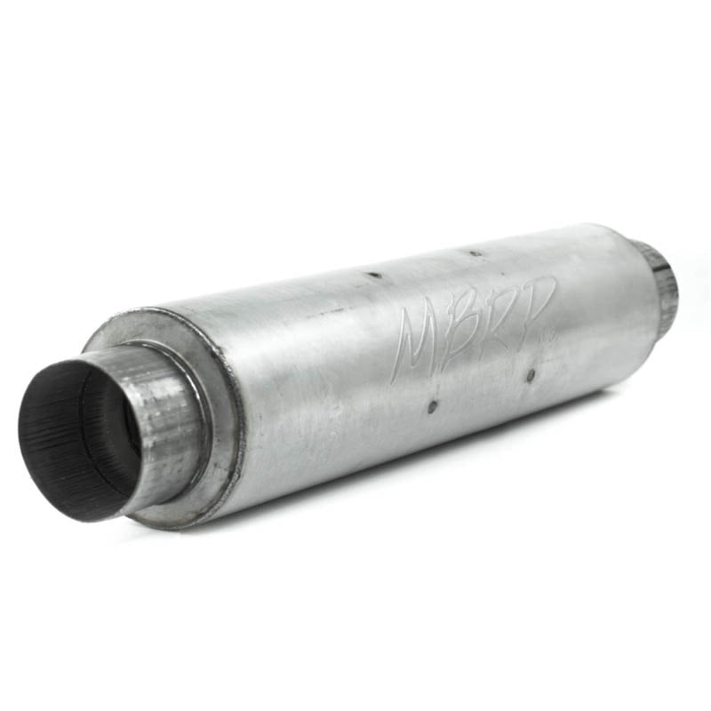 MBRP Universal Quiet Tone Muffler 4in Inlet/Outlet 24in Body 6in Dia 30in Overall Aluminum MBRP Muffler