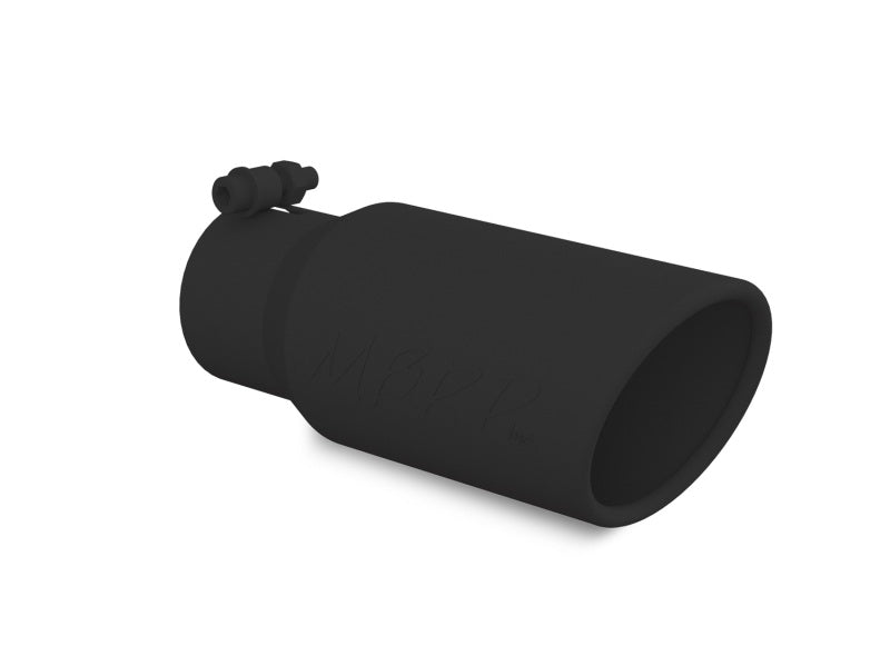 MBRP Universal Tip 4in OD 3in Inlet 10in Length Angled Rolled End Black MBRP Tips