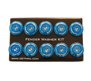 NRG Fender Washer Kit w/Color Matched M6 Bolt Rivets For Plastic (Blue) - Set of 10 NRG Hardware Kits - Other
