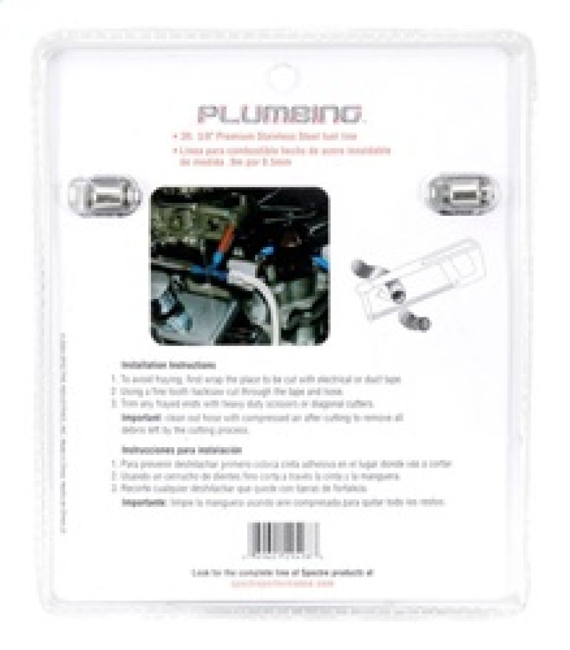Spectre Stainless Steel Flex Fuel Line 3/8in. ID - 3ft. w/Chrome Clamps Spectre Fuel Lines