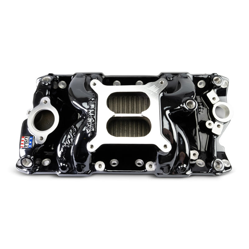 Performer RPM Small Block Chevy AIR-Gap Intake Manifold, Black Plasma Finish EDELBROCK Autoparts