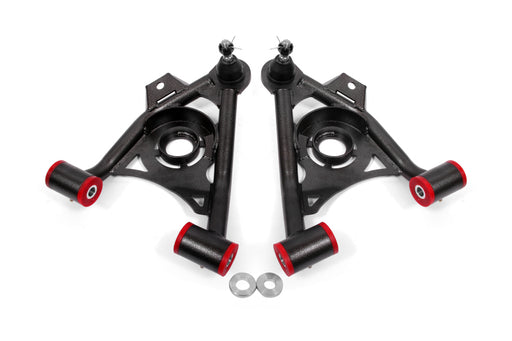 BMR 79-93 Fox Mustang Non-Adj Lower A-Arms Standard Ball Joint Spring Pocket - Black Hammertone BMR Suspension Control Arms