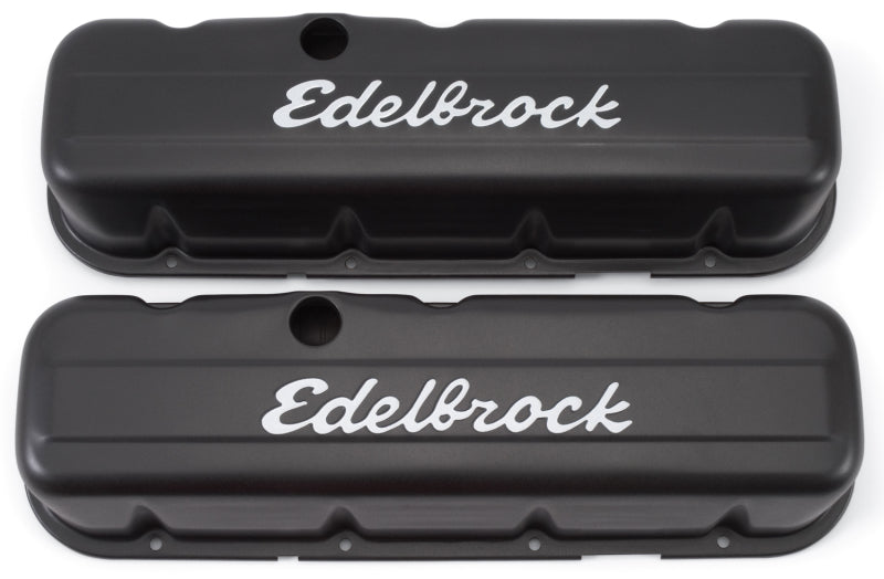 Edelbrock Valve Cover Signature Series Chevrolet 1965 and Later 396-502 V8 Tall Black Edelbrock Valve Covers