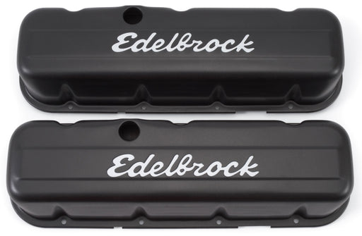 Edelbrock Valve Cover Signature Series Chevrolet 1965 and Later 396-502 V8 Tall Black Edelbrock Valve Covers