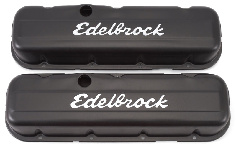 Edelbrock Valve Cover Signature Series Chevrolet 1965 and Later 396-502 V8 Low Black Edelbrock Valve Covers