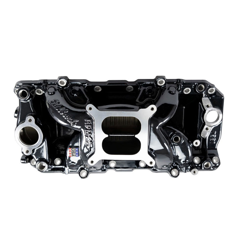 RPM Air-Gap Intake Manifold for Big-Block Chevy Oval Port, Black Plasma Finish EDELBROCK Autoparts