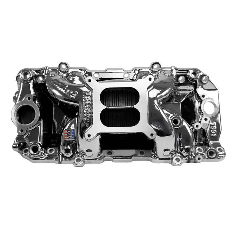 RPM Air-Gap Intake Manifold for Big-Block Chevy Oval Port, Chrome Plasma Finish EDELBROCK Autoparts