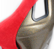 NRG FRP Bucket Seat ULTRA Edition - Large (Red Alcantara/Gold Glitter Back) NRG Race Seats