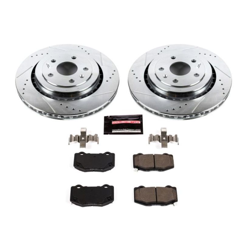 Power Stop 16-18 Cadillac ATS Rear Z23 Evolution Sport Brake Kit PowerStop Brake Kits - Performance D&S