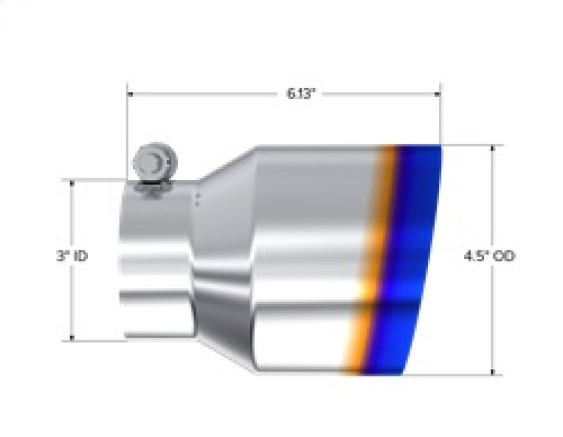 MBRP Universal Stainless Steel Dual Wall Tip 4.5in OD/3in Inlet/6.13in L