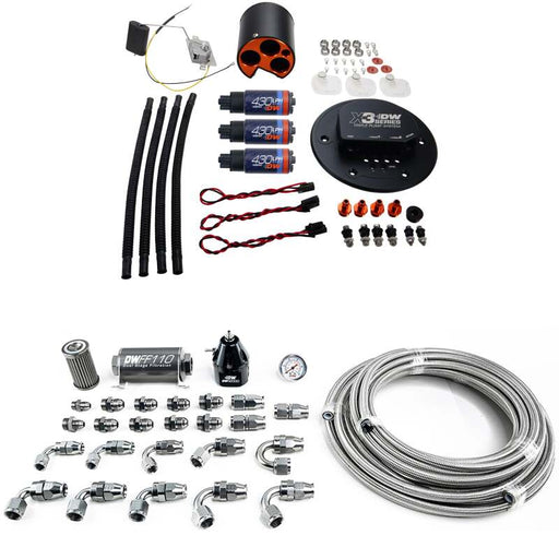 DeatschWerks 98-04 Ford Mustang X3 Module with DW430C Pump and Plumbing Kit DeatschWerks Fuel Pumps