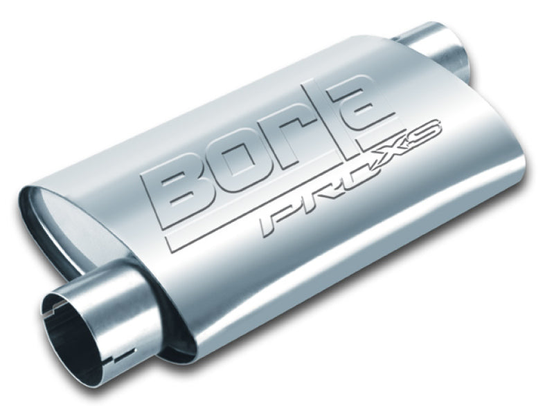 Borla Universal Pro-XS Muffler Oval 2.5in Inlet/Outlet Offset/Offset Notched Muffler Borla Muffler