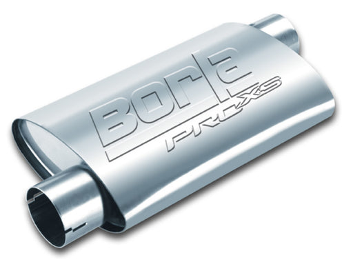 Borla Universal Pro-XS Muffler Oval 2.5in Inlet/Outlet Offset/Offset Notched Muffler Borla Muffler