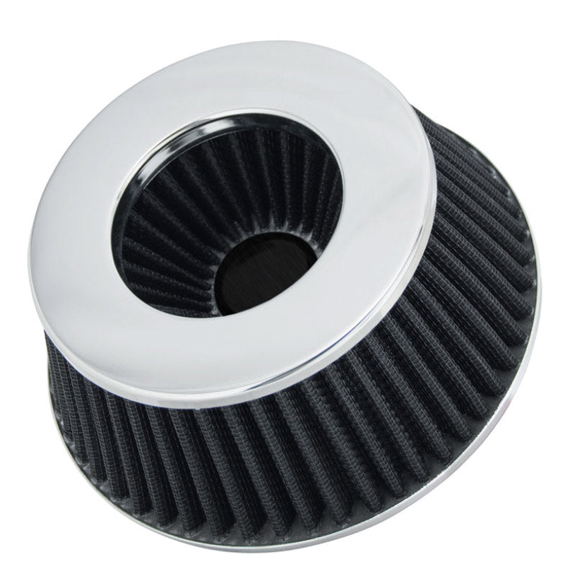 Spectre Adjustable Conical Air Filter 2-1/2in. Tall (Fits 3in. / 3-1/2in. / 4in. Tubes) - Black Spectre Air Filters - Universal Fit