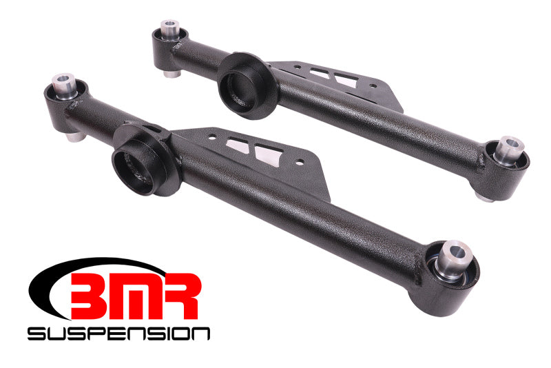 BMR 79-98 Fox Mustang Non-Adj. Lower Control Arms w/ Spherical Bearings - Black Hammertone BMR Suspension Control Arms