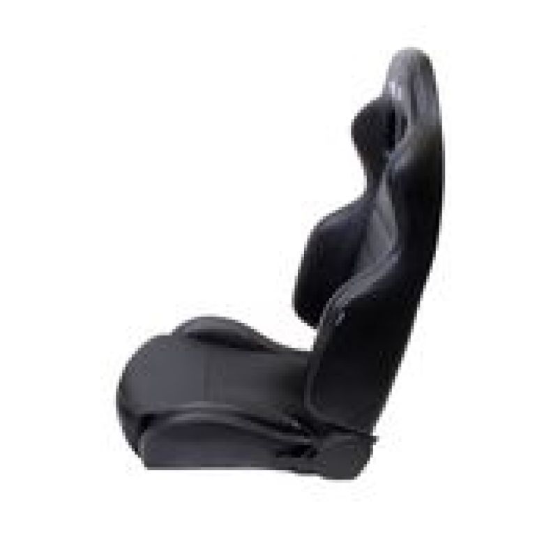 NRG Reclinable Sport Seats (Pair) PVC Leather w/NRG Logo - Black w/White Stitching NRG Reclineable Seats