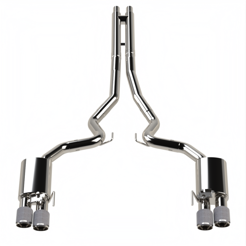 Kooks 18-24 Ford Mustang GT 5.0 3in. Valved Touring Cat-Back Exhaust - Carbon Tips Kooks Headers Catback