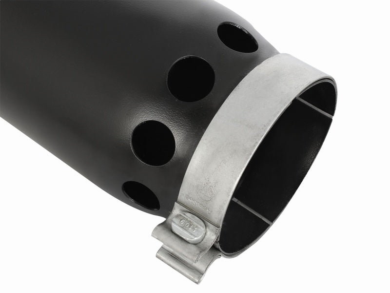 aFe MACHForce XP Cat-Back SS-304 5in Intercooled Exh Tip 5in In x 6in Outx16inL Bolt-On Right Blk AFE POWER Tips