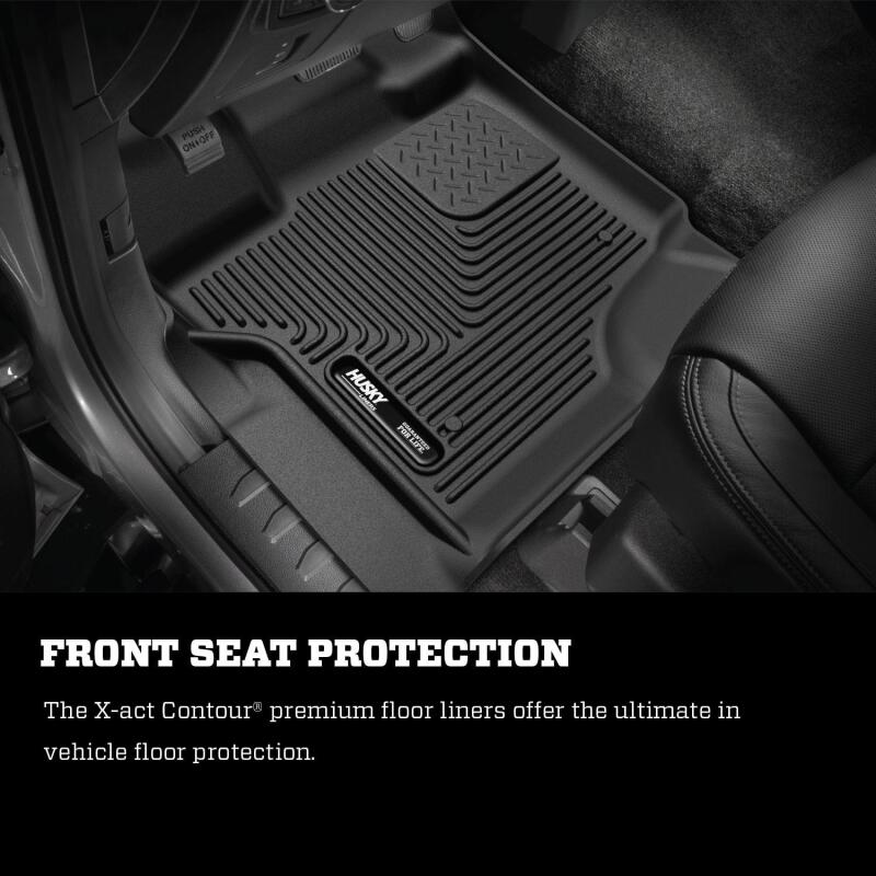 Husky Liners 11-15 Ford F-250/F-350 SuperCab X-Act Contour Black 2nd Row Floor Liners Husky Liners Floor Mats - Rubber